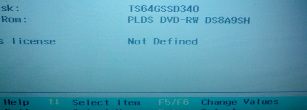 바이오스의 HDD 항목에 정상적으로 TS64GSSD340 모델이 잡히고 있습니다.